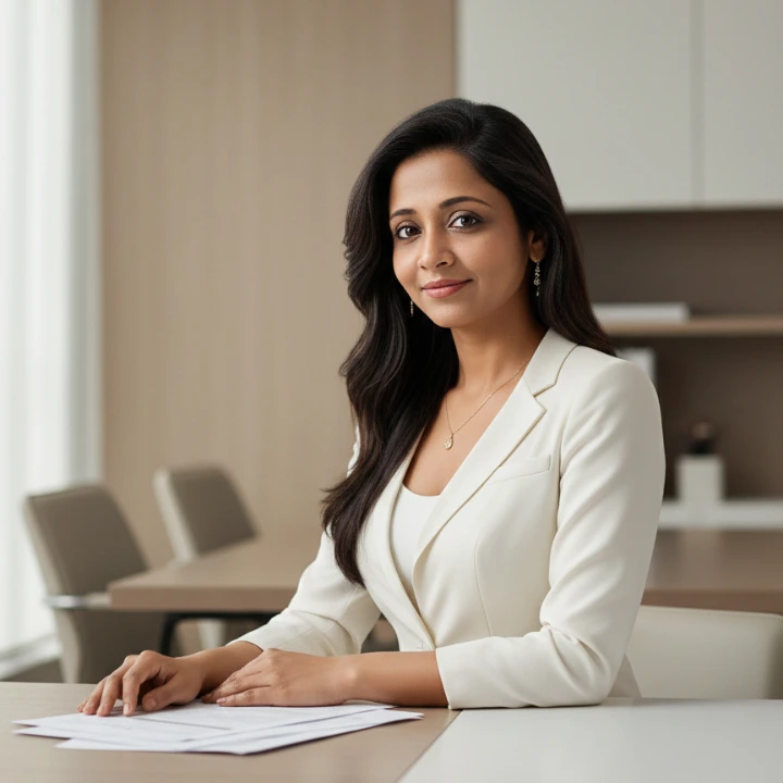 Soma Roy seated calmly in a professional setting, representing confidence developed through structured financial planning.