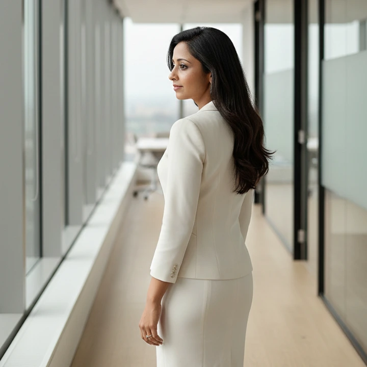 Soma Roy walking confidently in a professional setting, representing a transition from financial stability to professional expansion.